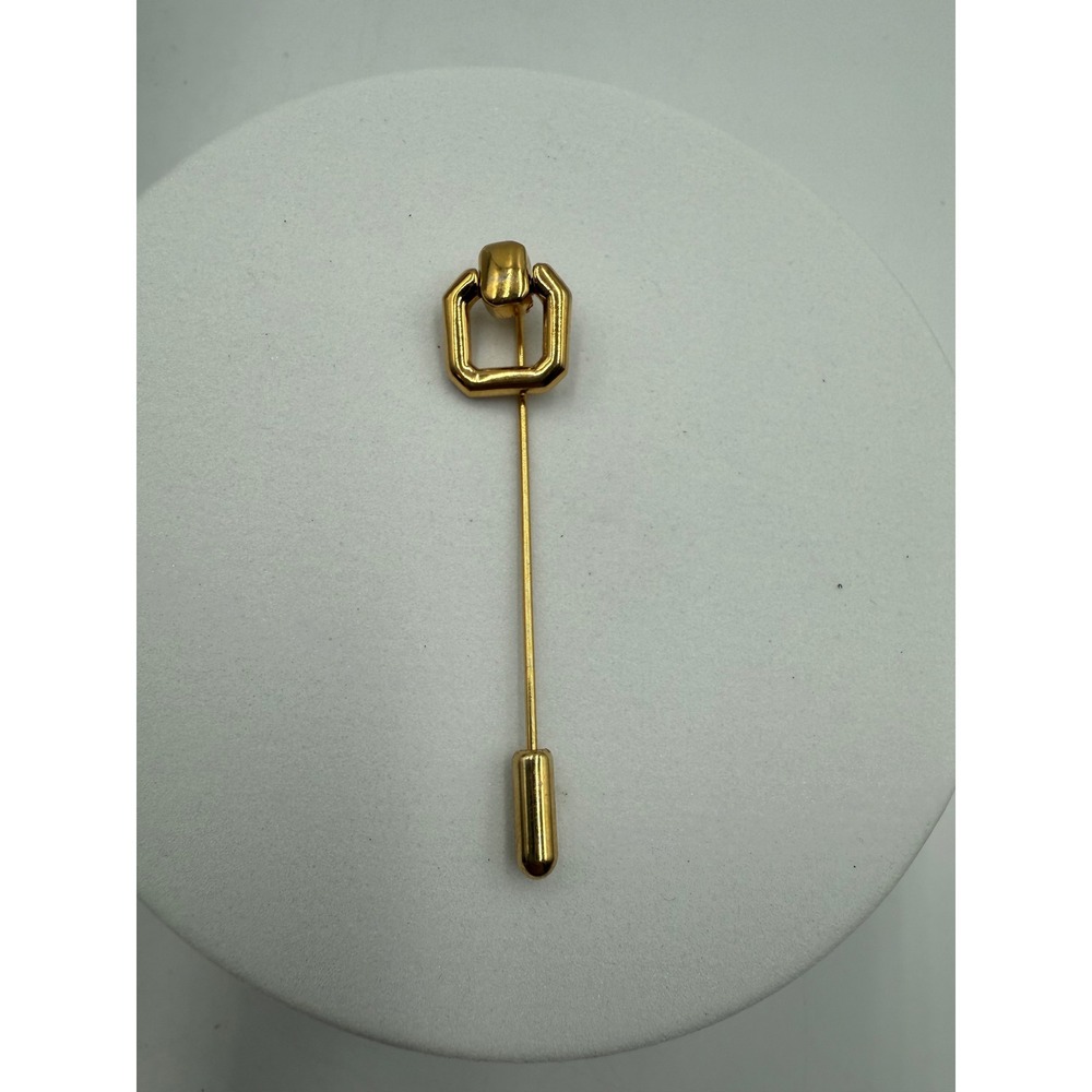 Vintage Gold Tone Geometric Stick Pin Lapel Scarf Hat Accessory 2.75 Inch